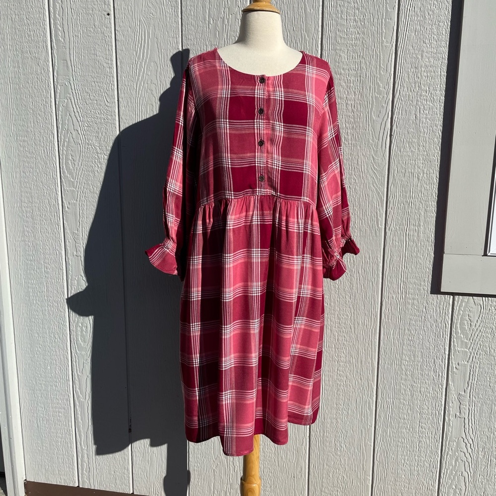 Matilda Jane L Heart To Heart You & Me Brushed Flannel Plaid Dress